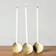 Unique Midcentury Brass Candleholders, Pierre Forssell, Skultuna, 1967