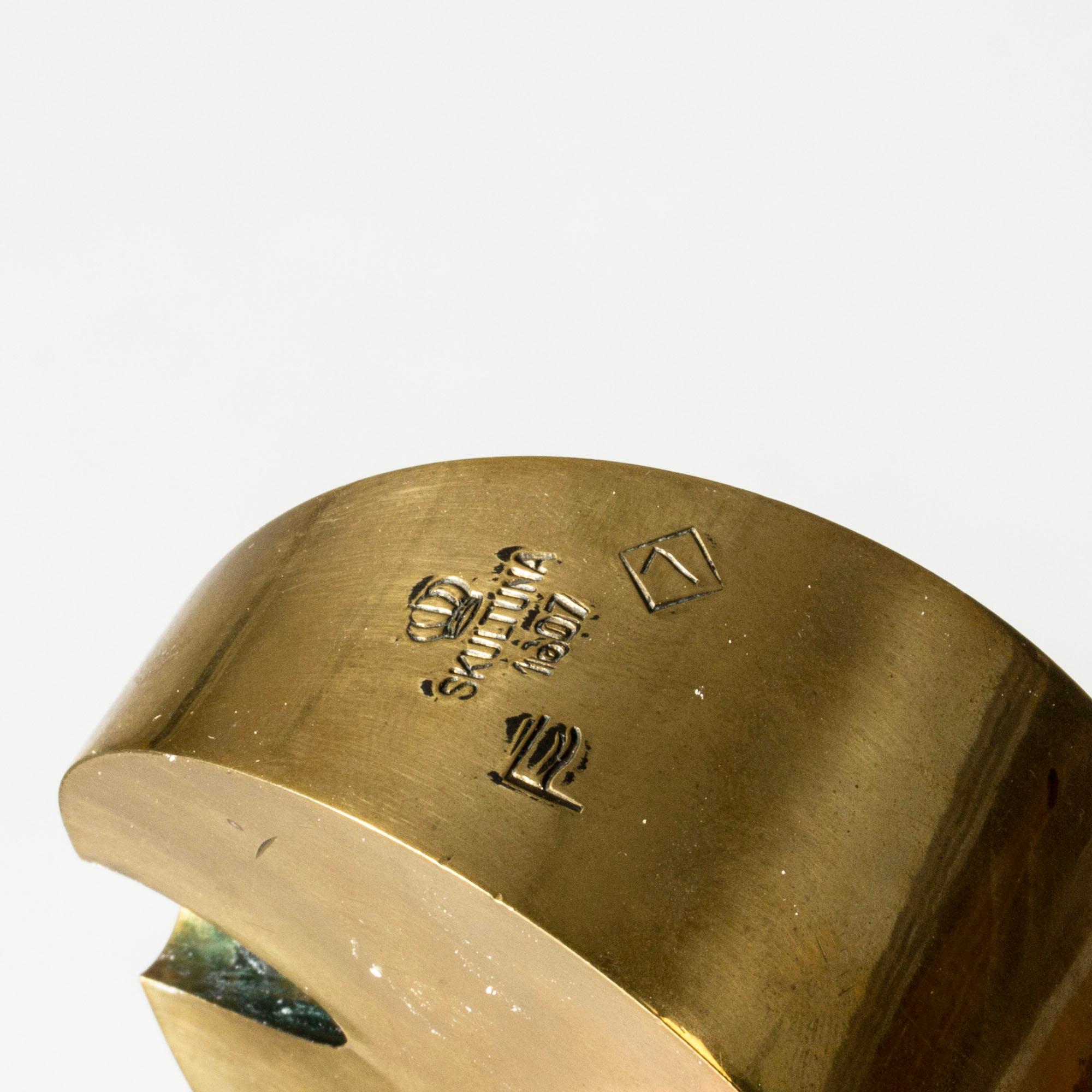 Ottone Portacandele in ottone unico del Medioevo, Pierre Forssell, Skultuna, 1967 in vendita