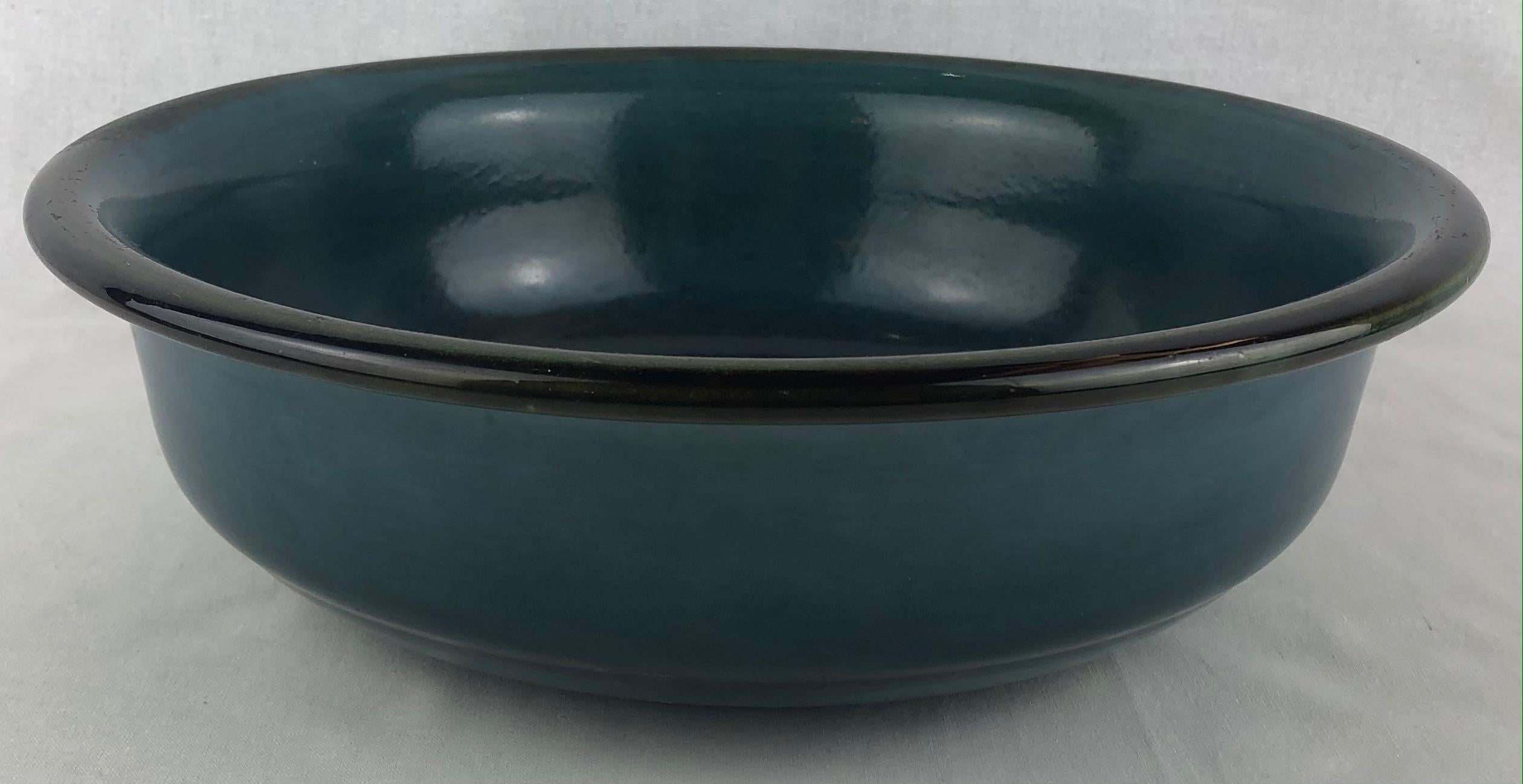 French St. Clement Midcentury Ceramic Bowl, Blue  For Sale