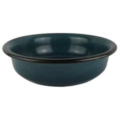 Unique Midcentury French Ceramic Blue Bowl Signed Saint Clement
