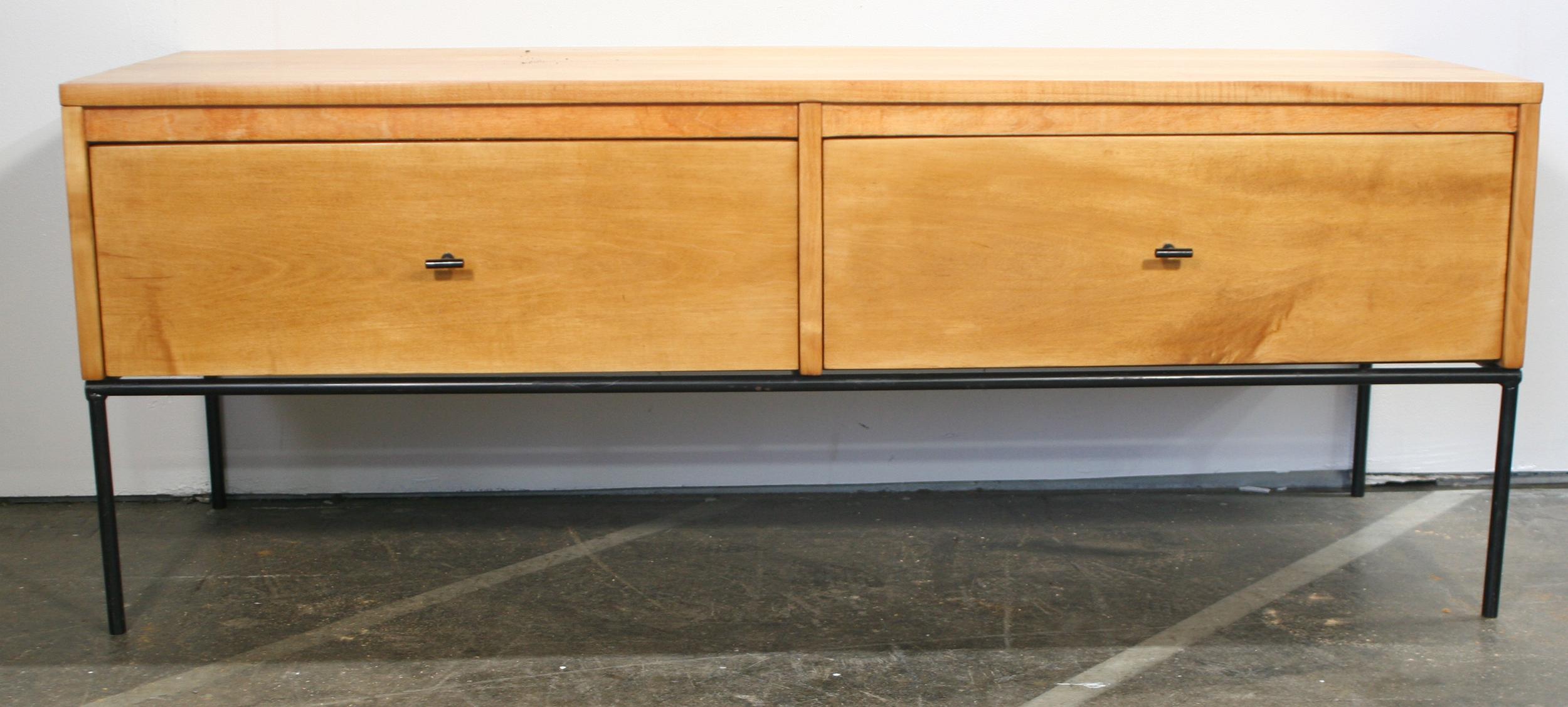 Unique Midcentury Low Two-Drawer Dresser by Paul McCobb Planner Group Blonde 1