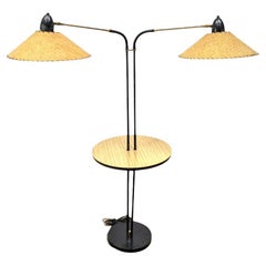 Unique Midcentury Modern Gooseneck Floor Lamp with Tray Table