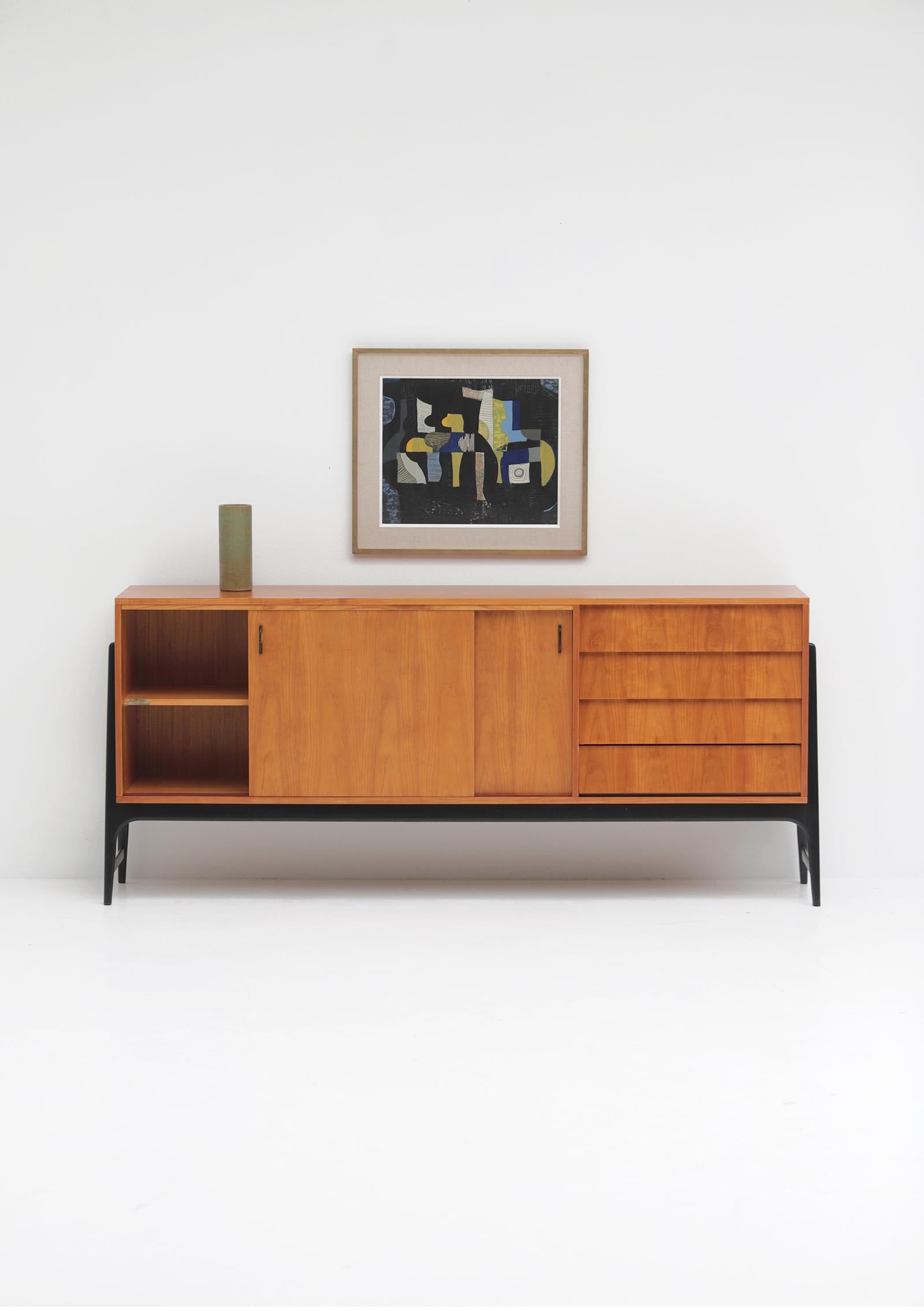 Belgian Unique midcentury sideboard by Alfred Hendrickx designed in 1958 for Belform For Sale