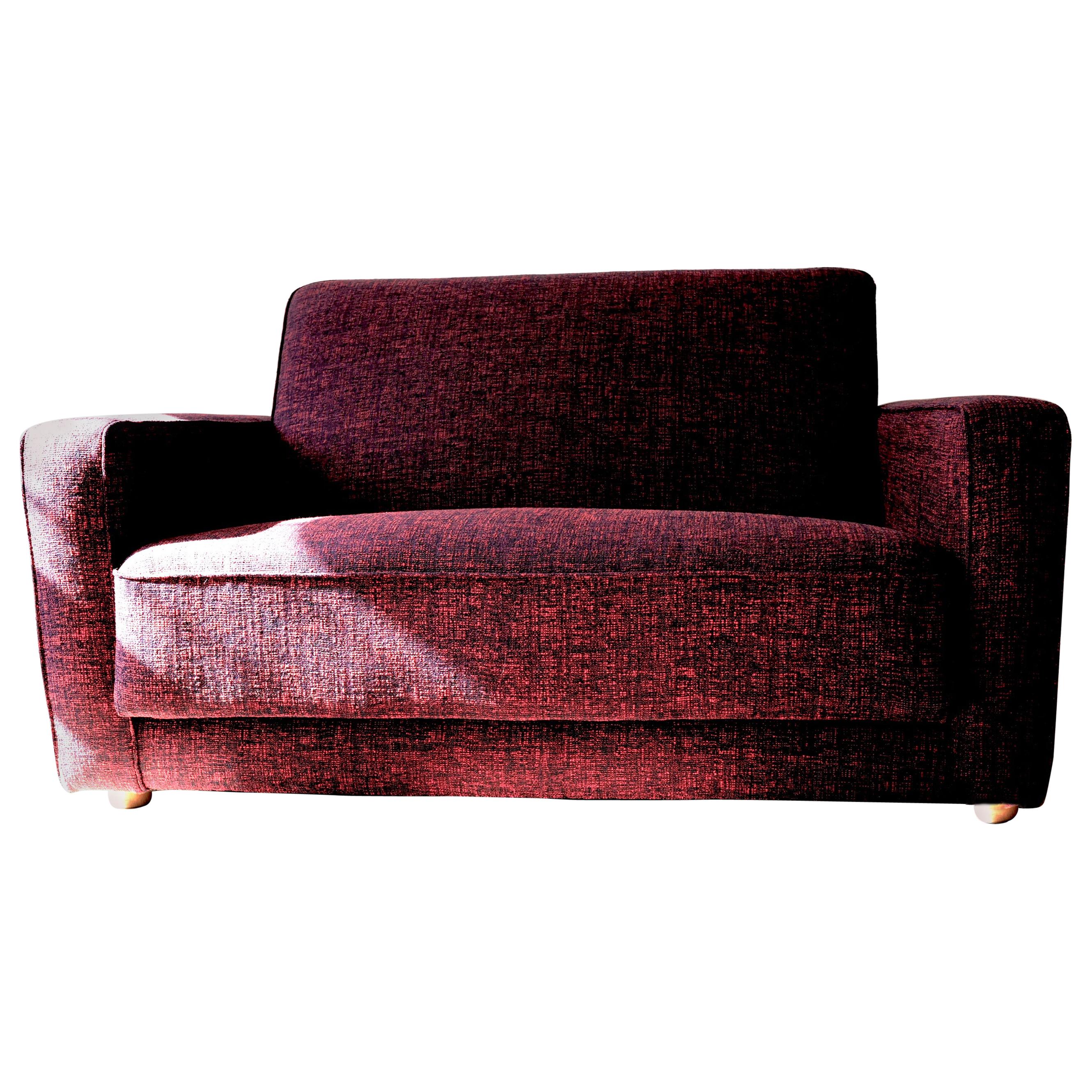 Unique Midcentury Sofa Upholstered with Raf Simons Fabric, Switzerland For Sale