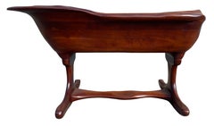 Unique Midcentury Solid Wood Studio Craft Baby Child Rocking Crib