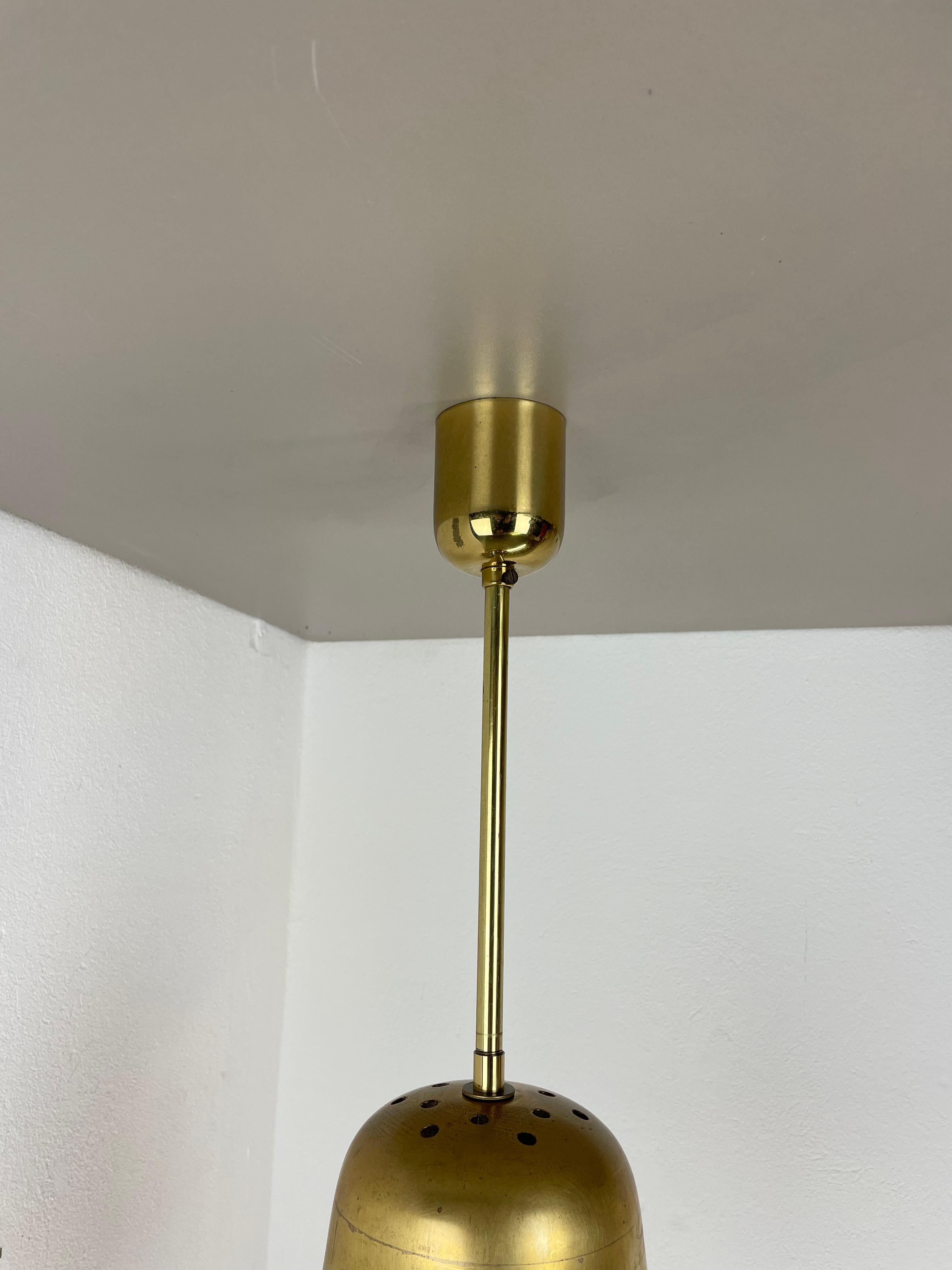 Italian unique  Midcentury Stilnovo Style Brass and Metal Tube Hanging Light, Italy 1950 For Sale