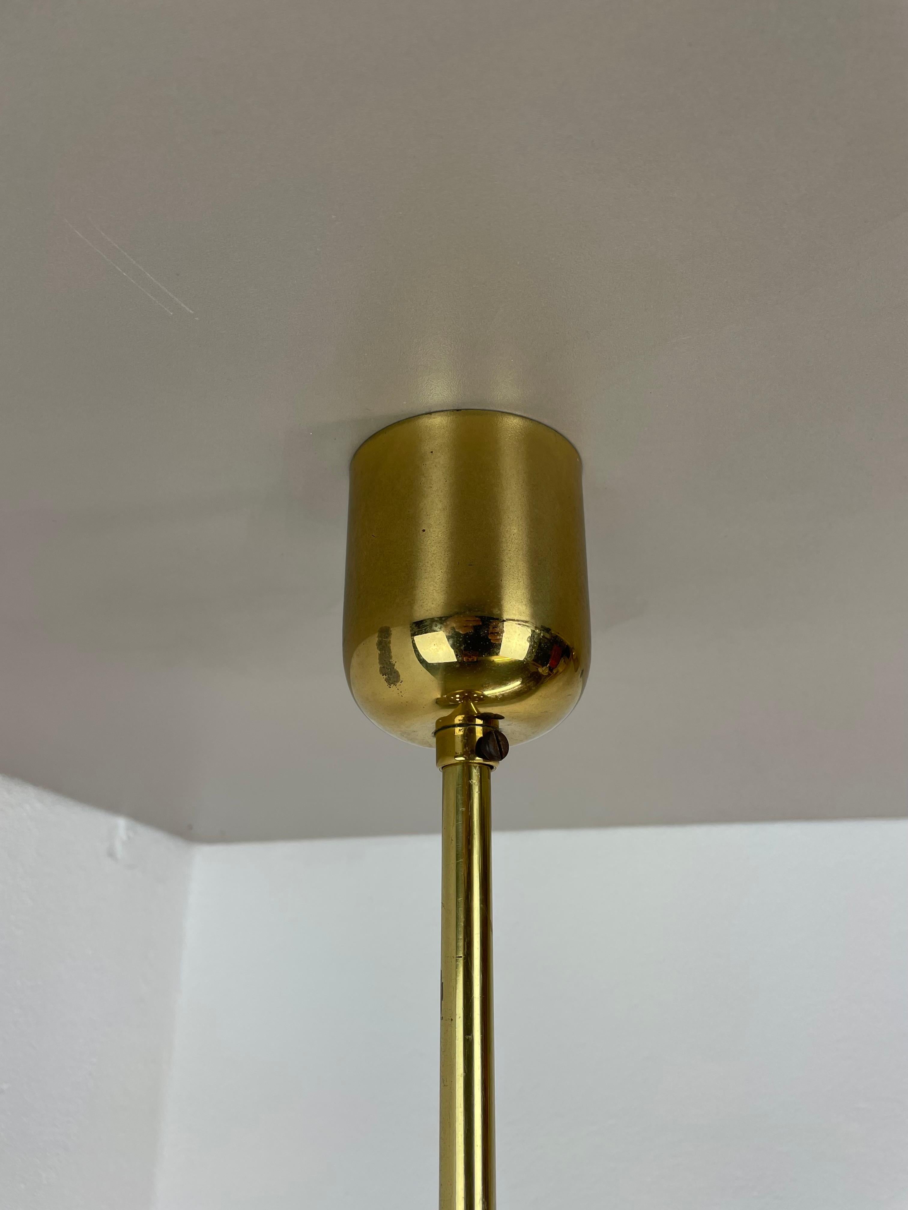 unique  Midcentury Stilnovo Style Brass and Metal Tube Hanging Light, Italy 1950 For Sale 3