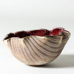 Einzigartige Steingutschale aus der Mitte des Jahrhunderts von Bengt Berglund, Gustavsberg, 1960er Jahre