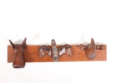 Unique Midcentury Wall-Mounted Coat Rack in Solid Rosewood, Made in Denmark
