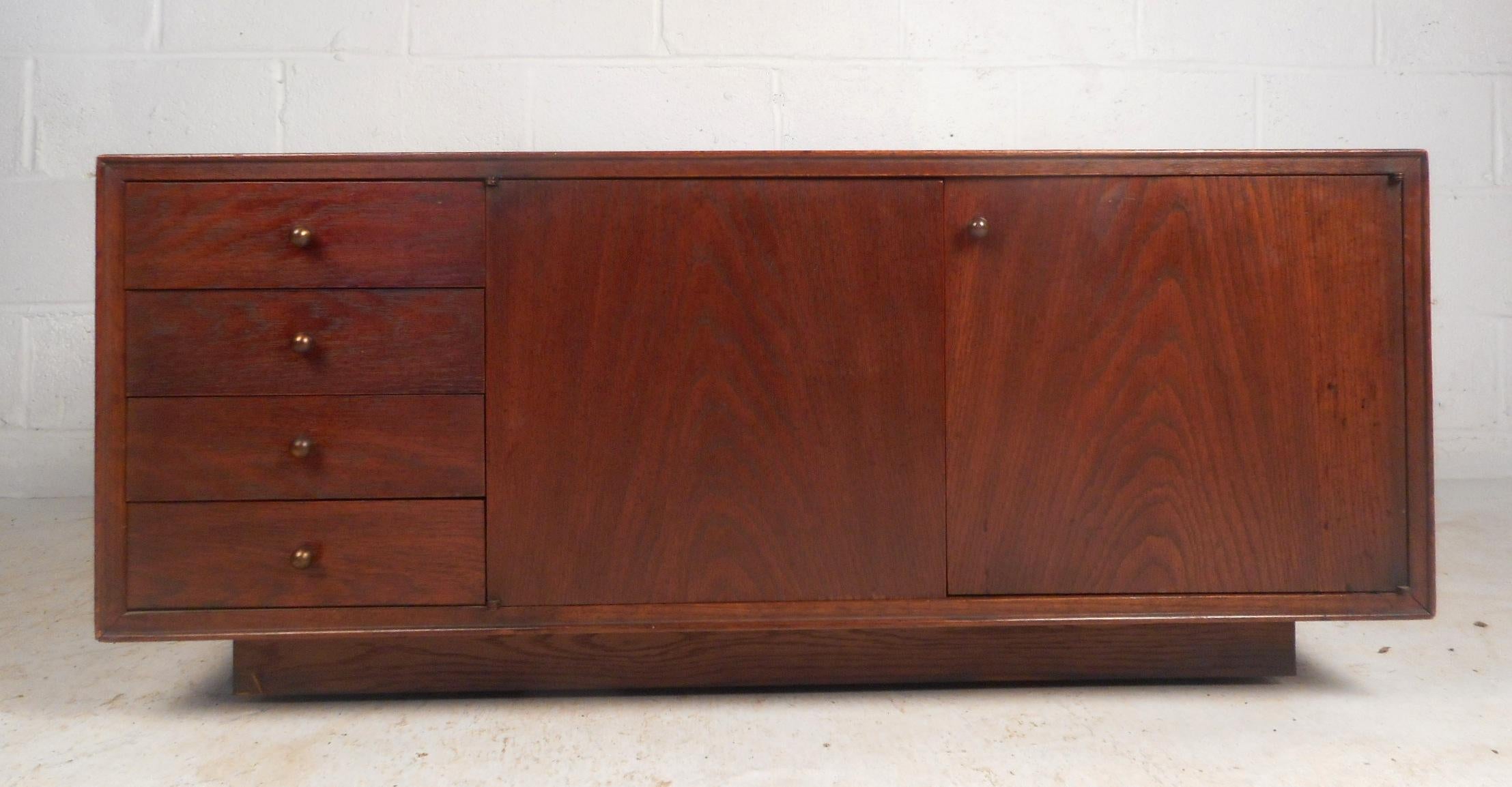 Mid-Century Modern Unique Midcentury Walnut Coffee Table with Storage Compartments