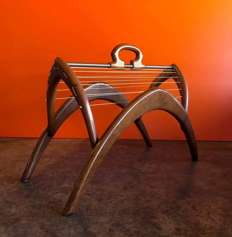 Unique Midcentury Walnut Magazine Rack For Sale at 1stDibs | unique ...