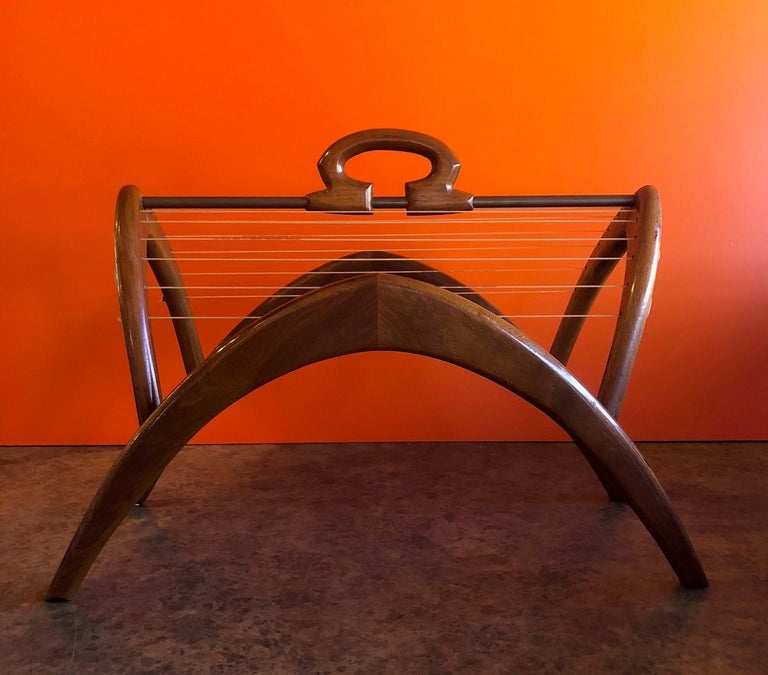Unique Midcentury Walnut Magazine Rack For Sale at 1stDibs | unique ...