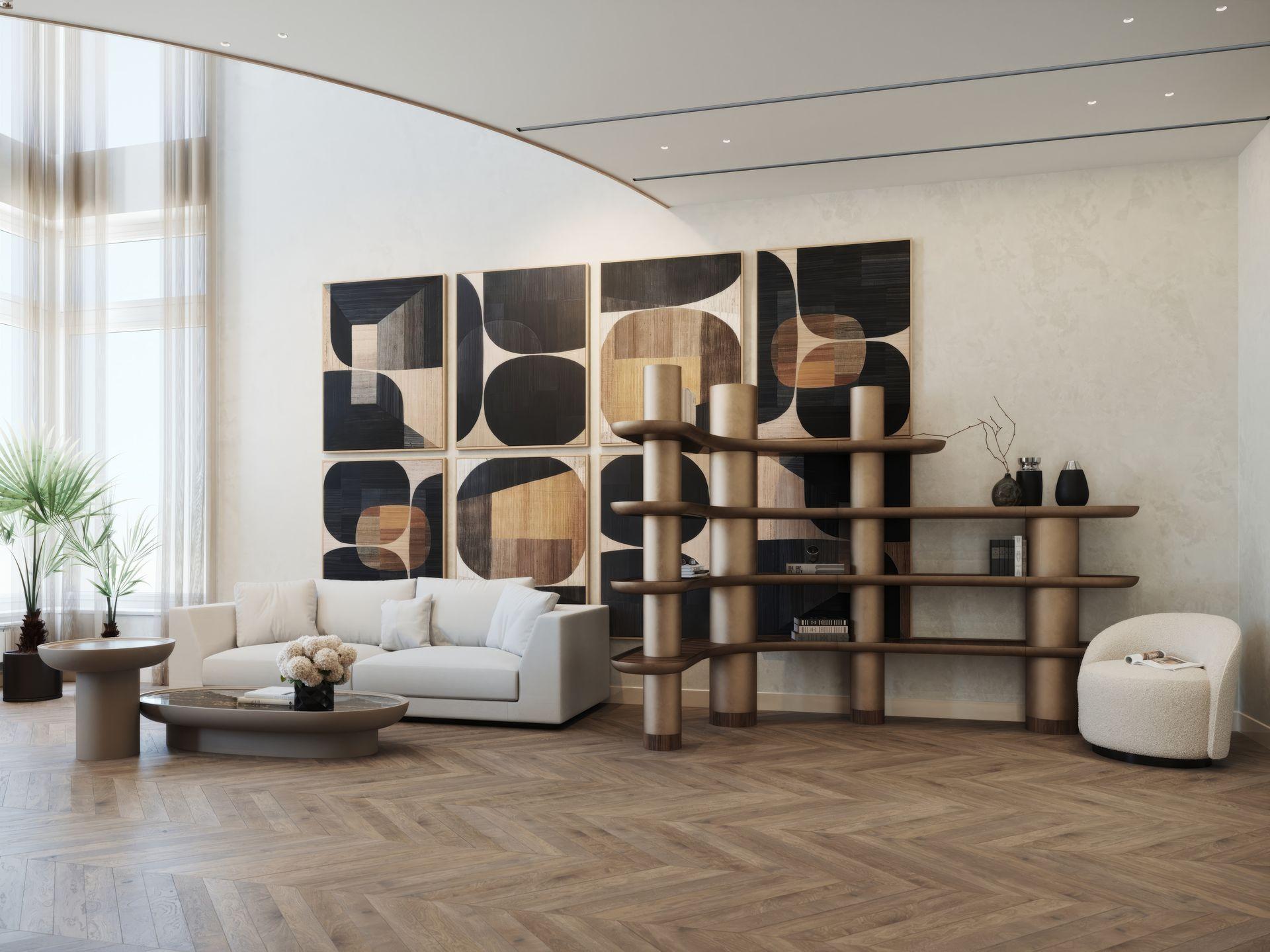 Lacquered Finish with Walnut Modular Library by Ultramobili en venta 1
