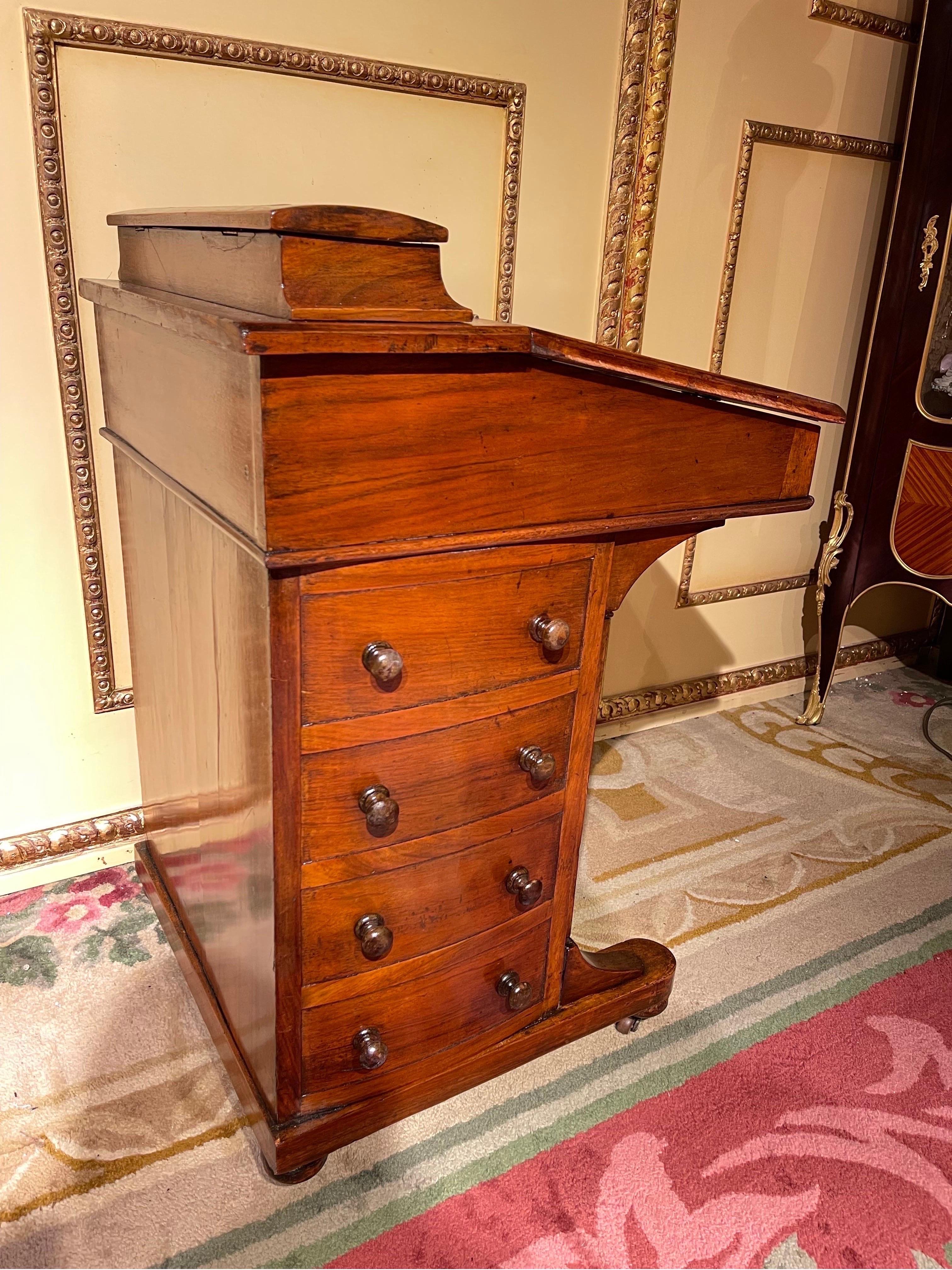 Pelle Mini scrivania/scrivania da donna unica nel suo genere, Inghilterra 1890 in vendita