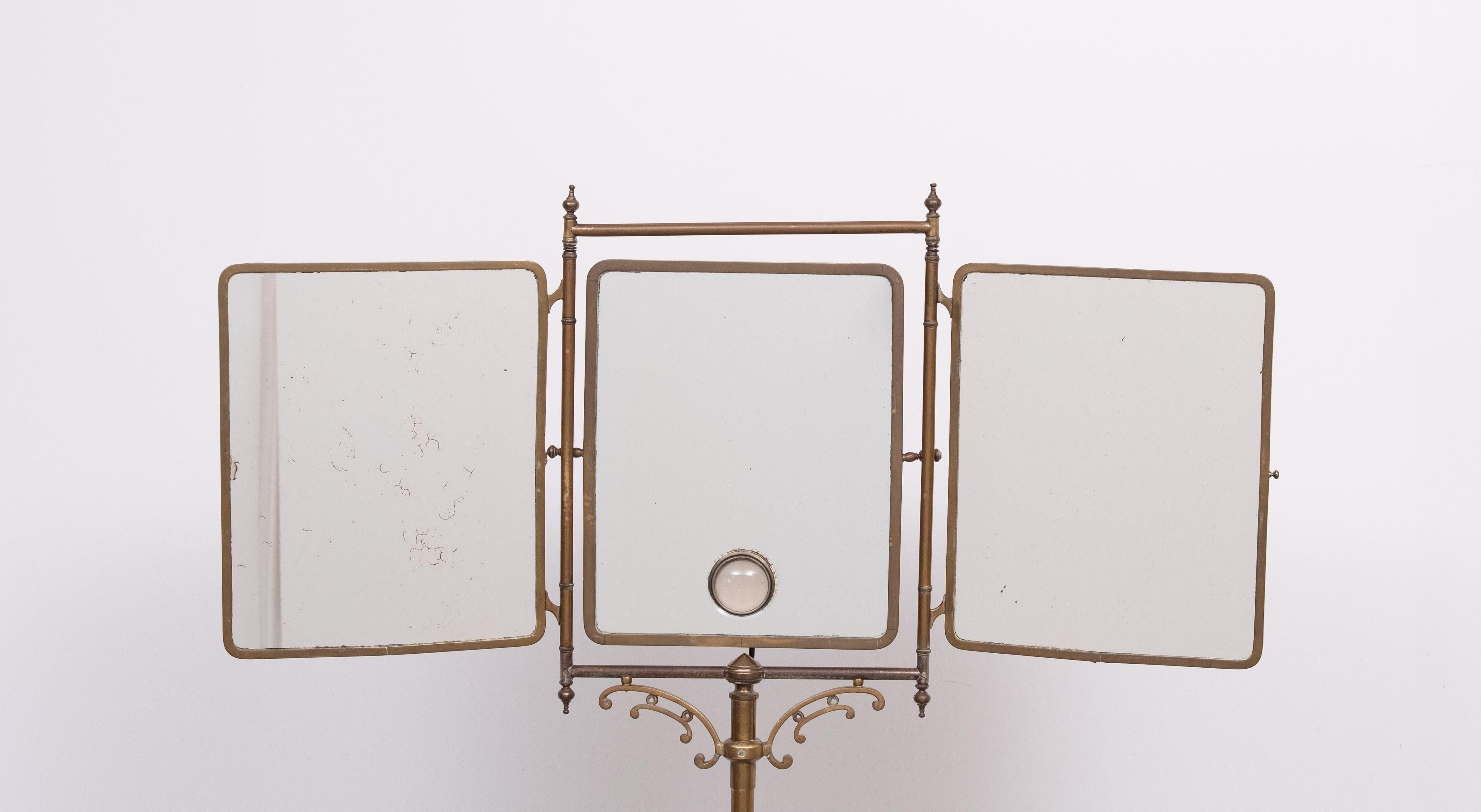 Unique  Mirophar Brot triptych standing mirror Art Deco, circa 1920 In Good Condition For Sale In Den Haag, NL