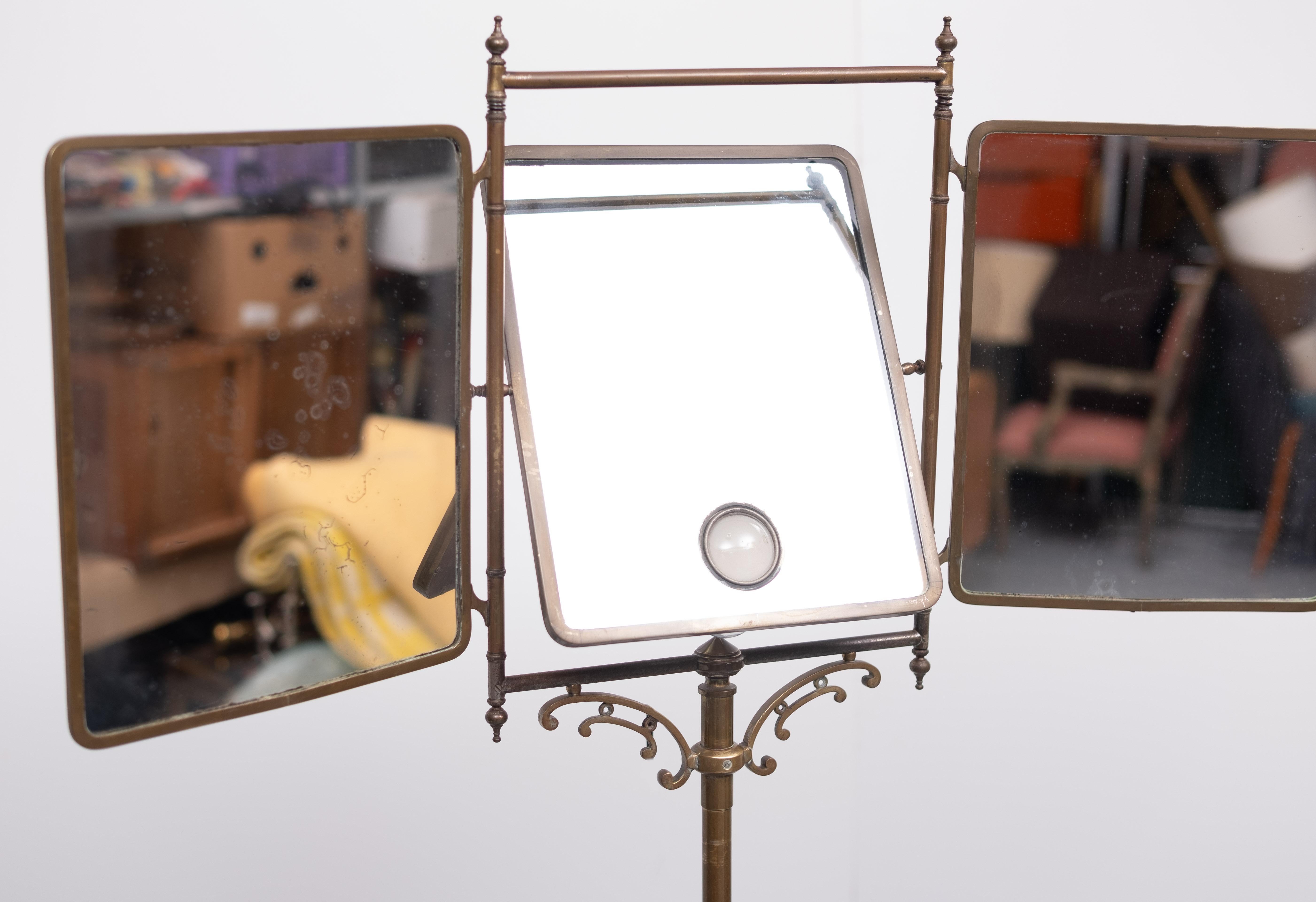 Unique  Mirophar Brot triptych standing mirror Art Deco, circa 1920 For Sale 1