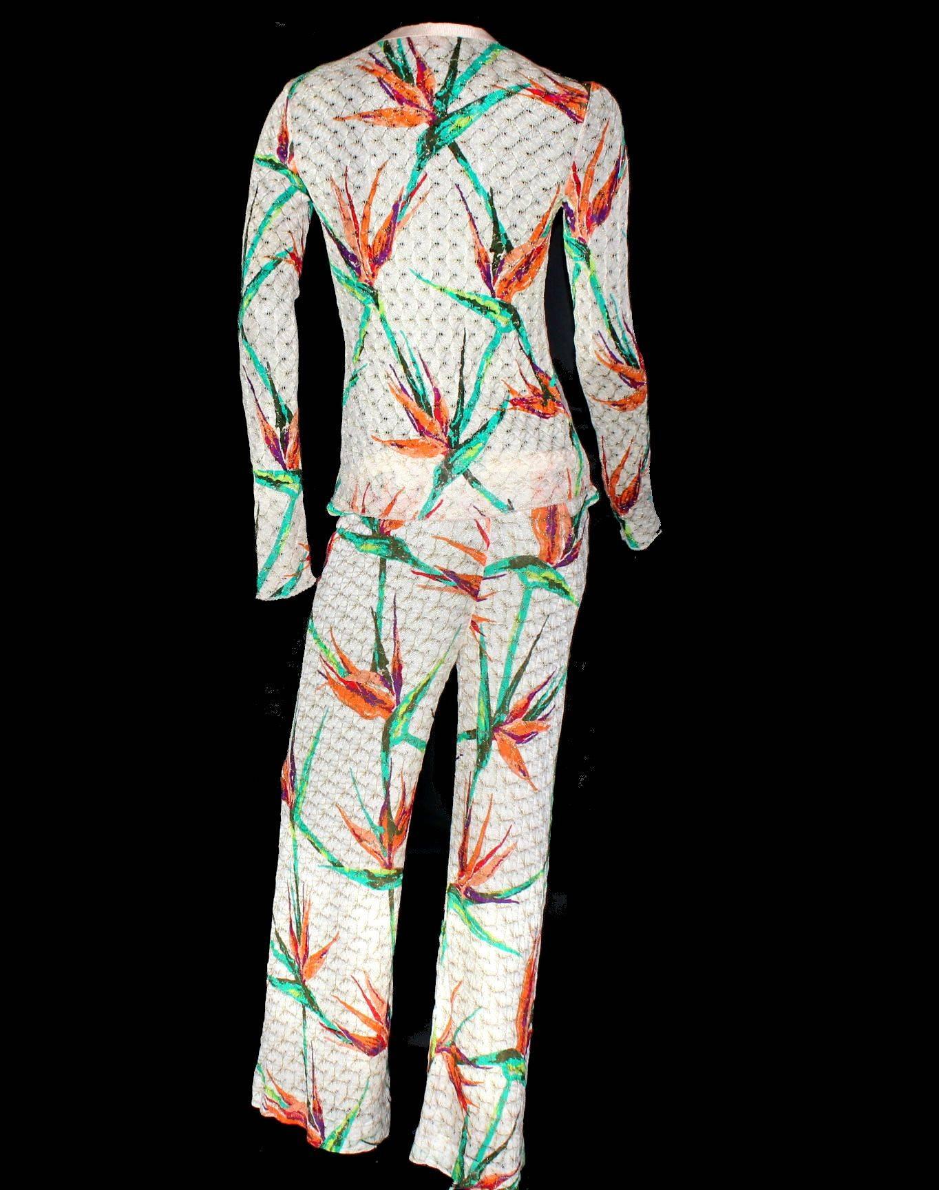 tropical print suit