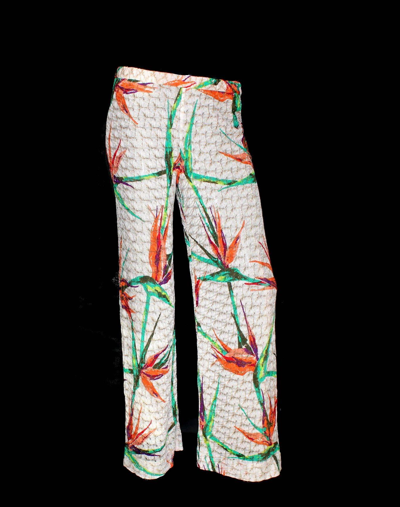 Gold NEW Missoni Tropical Crochet Knit 3PCS Ensemble Set Suit Top Pants Jacket 40 For Sale