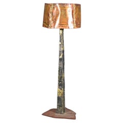 Unique Mixed Metal Floor Lamp in the Style of Paul Evans