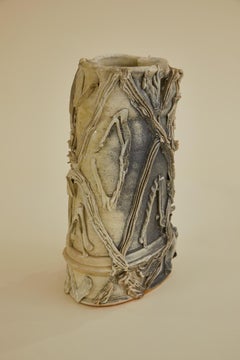Unique Mixed-Technique Ceramic Vase