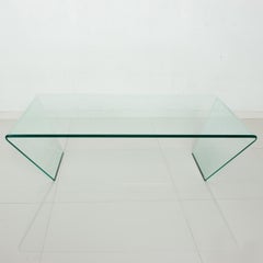Unique Modern Angular Bent Glass Coffee Cocktail Table