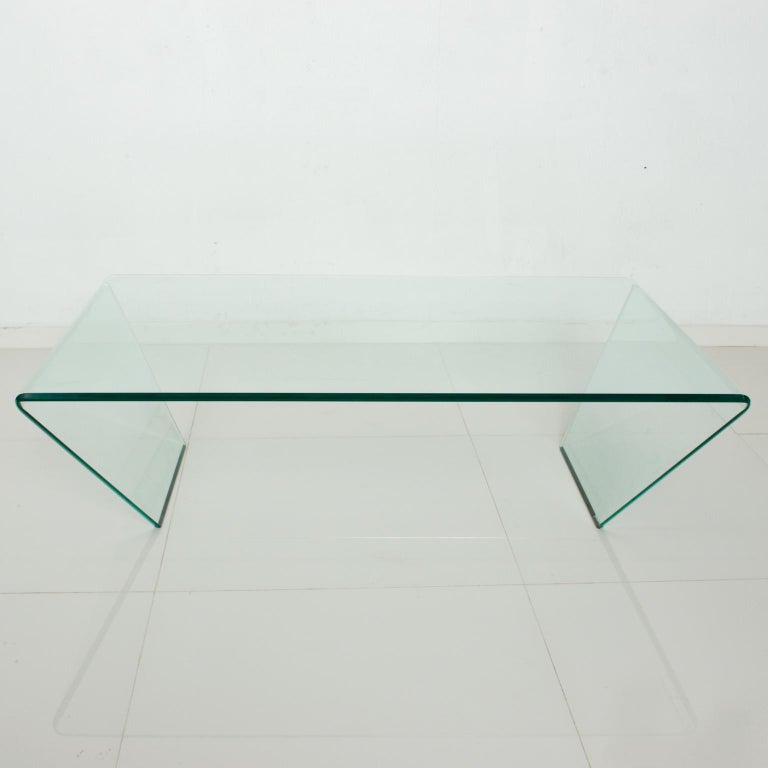 Unique Modern Angular Bent Glass Coffee Cocktail Table at 1stDibs