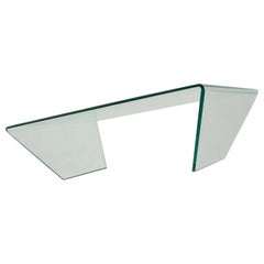 Unique Modern Angular Bent Glass Coffee Cocktail Table