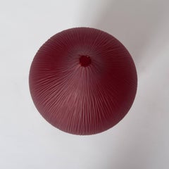 Unique Modern Italian Murano Glass Vase Deep Red Colored Sign by P. Signoretto