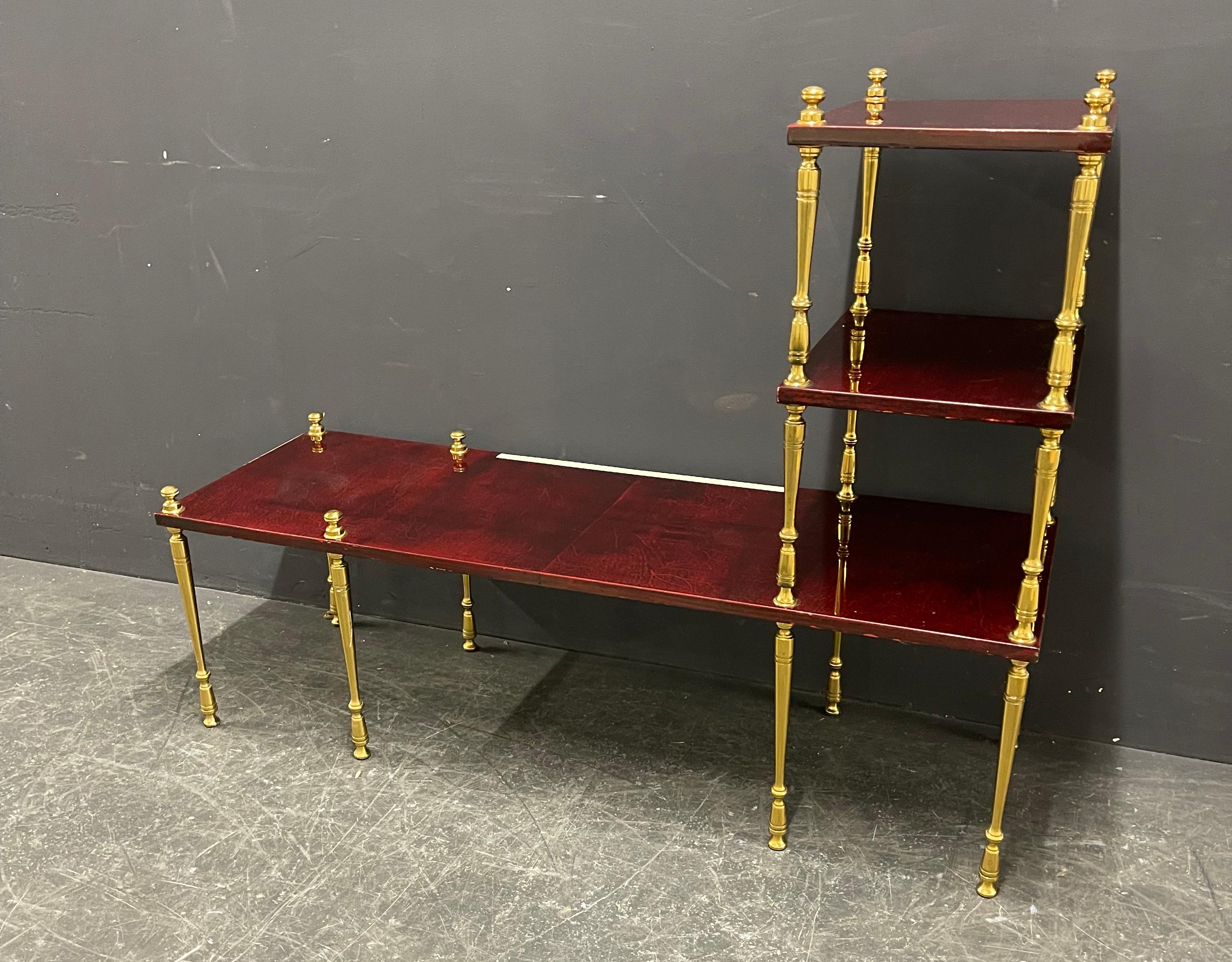 Italian Unique Modular Bench or Shelf by Aldo Tura For Sale