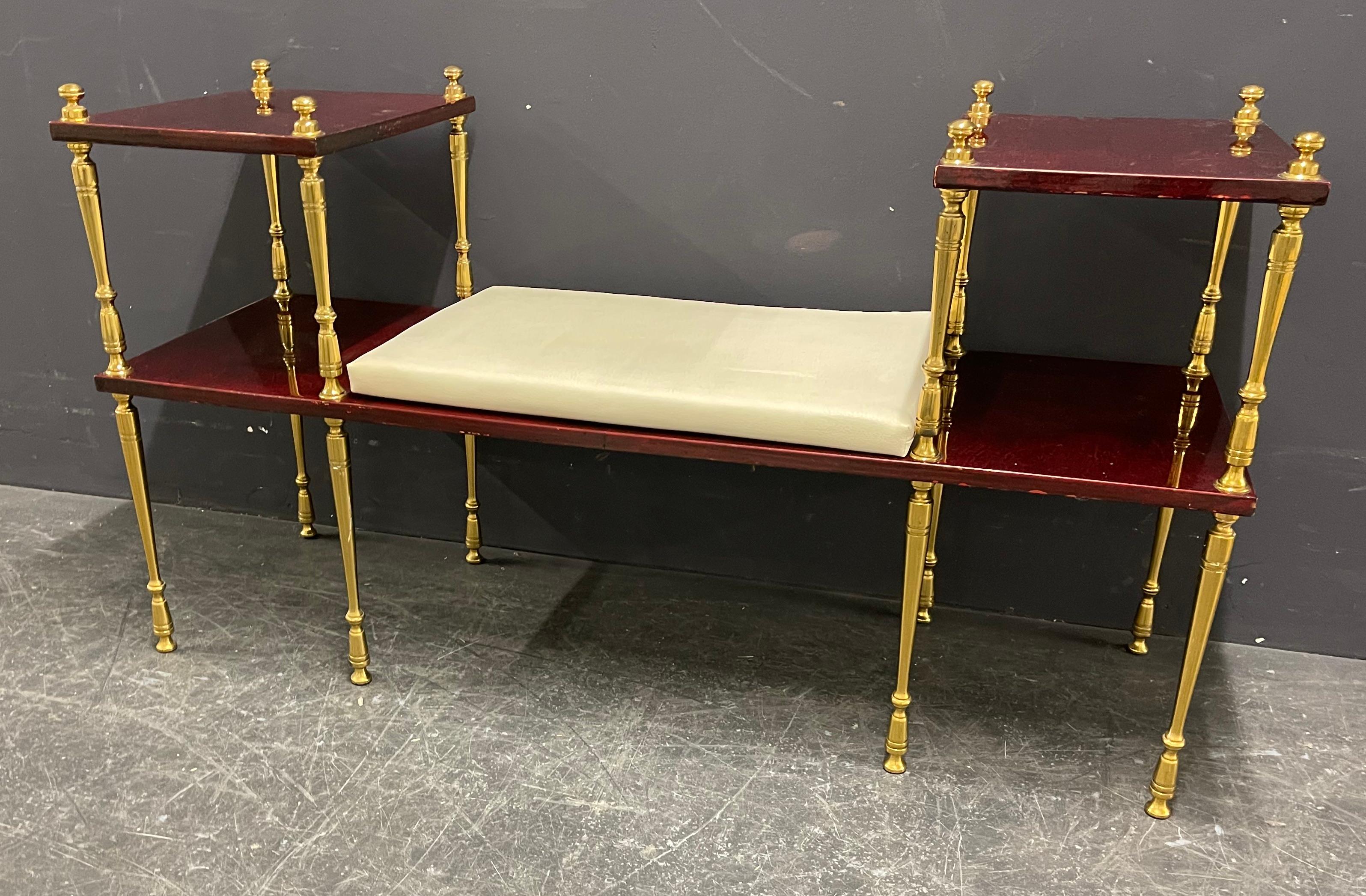 Brass Unique Modular Bench or Shelf by Aldo Tura For Sale