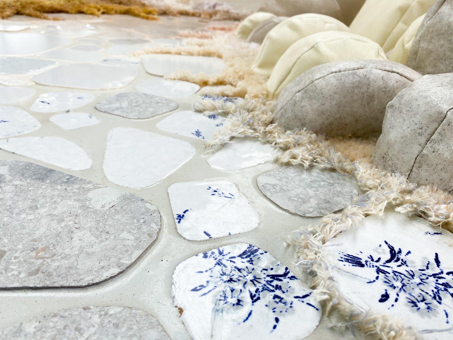Wood Unique Molten Memories Floor Sculpture by Sarah Roseman