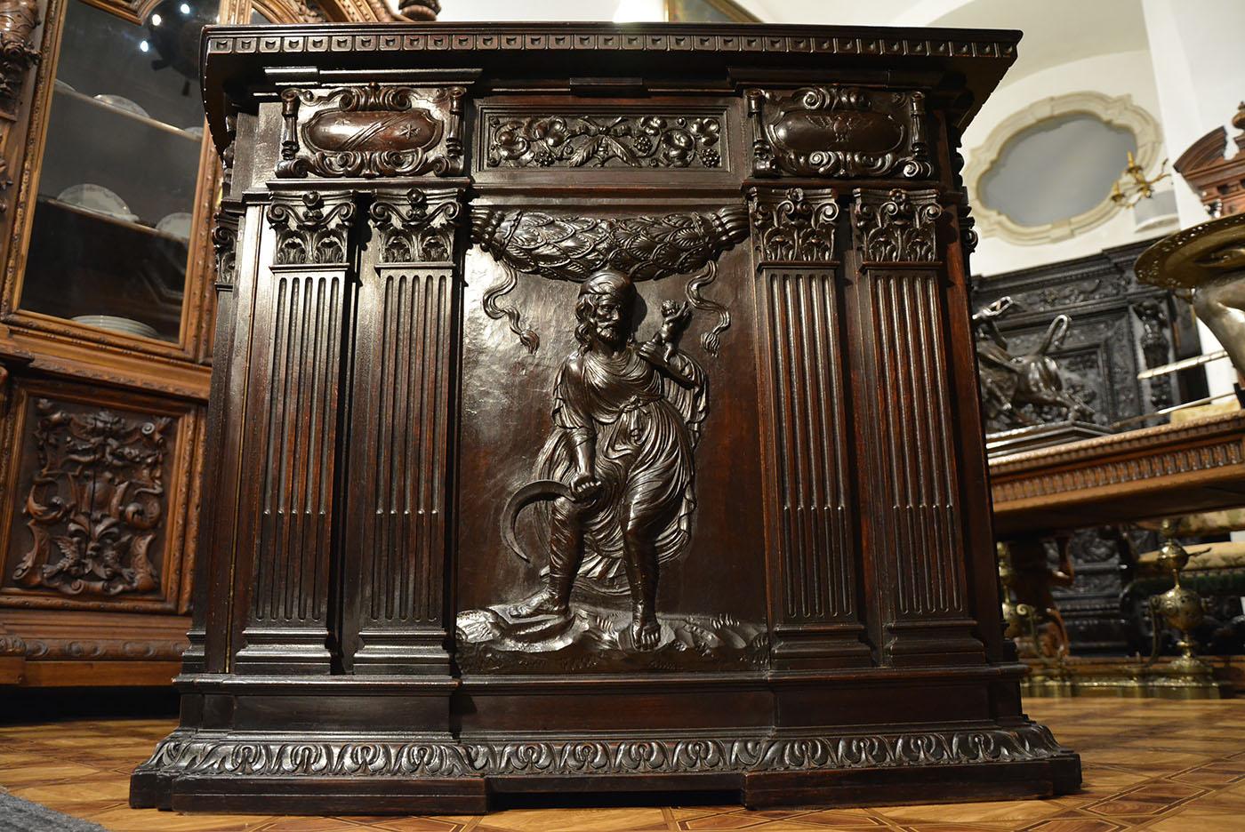 Carved Unique, Monumental Desk, Historicism, 19th/20th Century For Sale