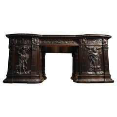 Used Unique, Monumental Desk, Historicism, 19th/20th Century