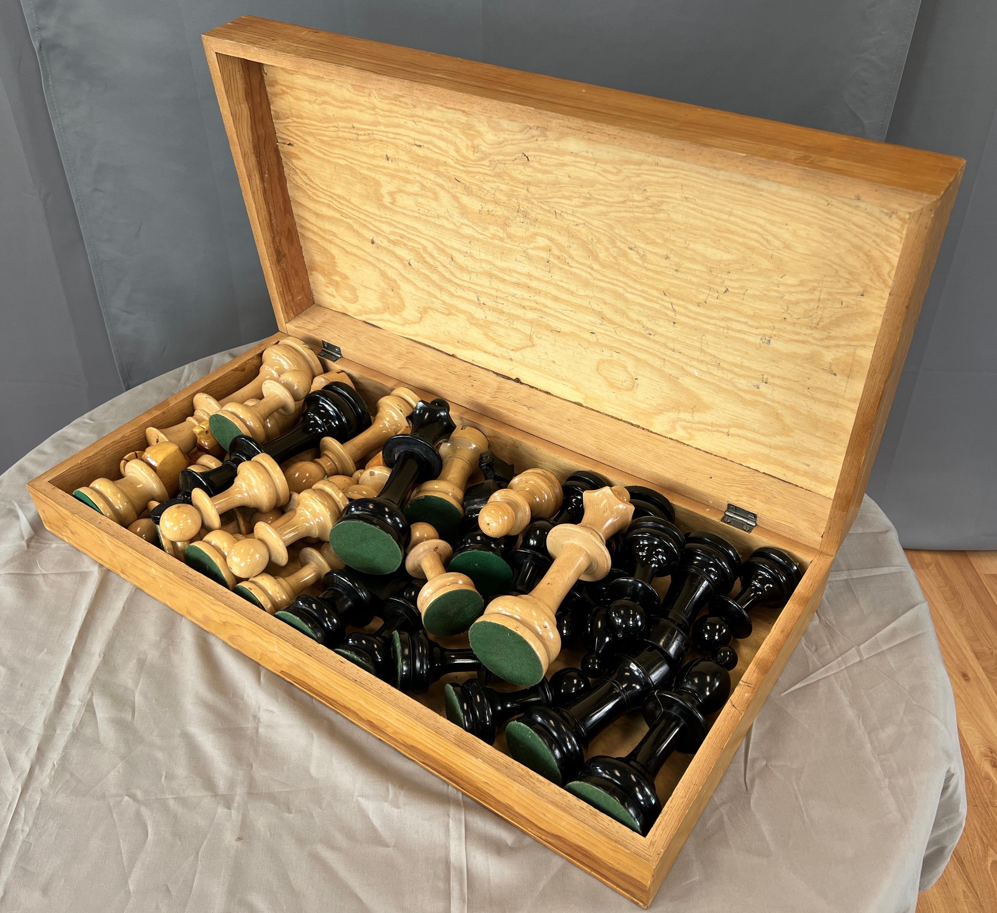 Unique & Monumental Hand Crafted Wooden Chess Set 33pc 7