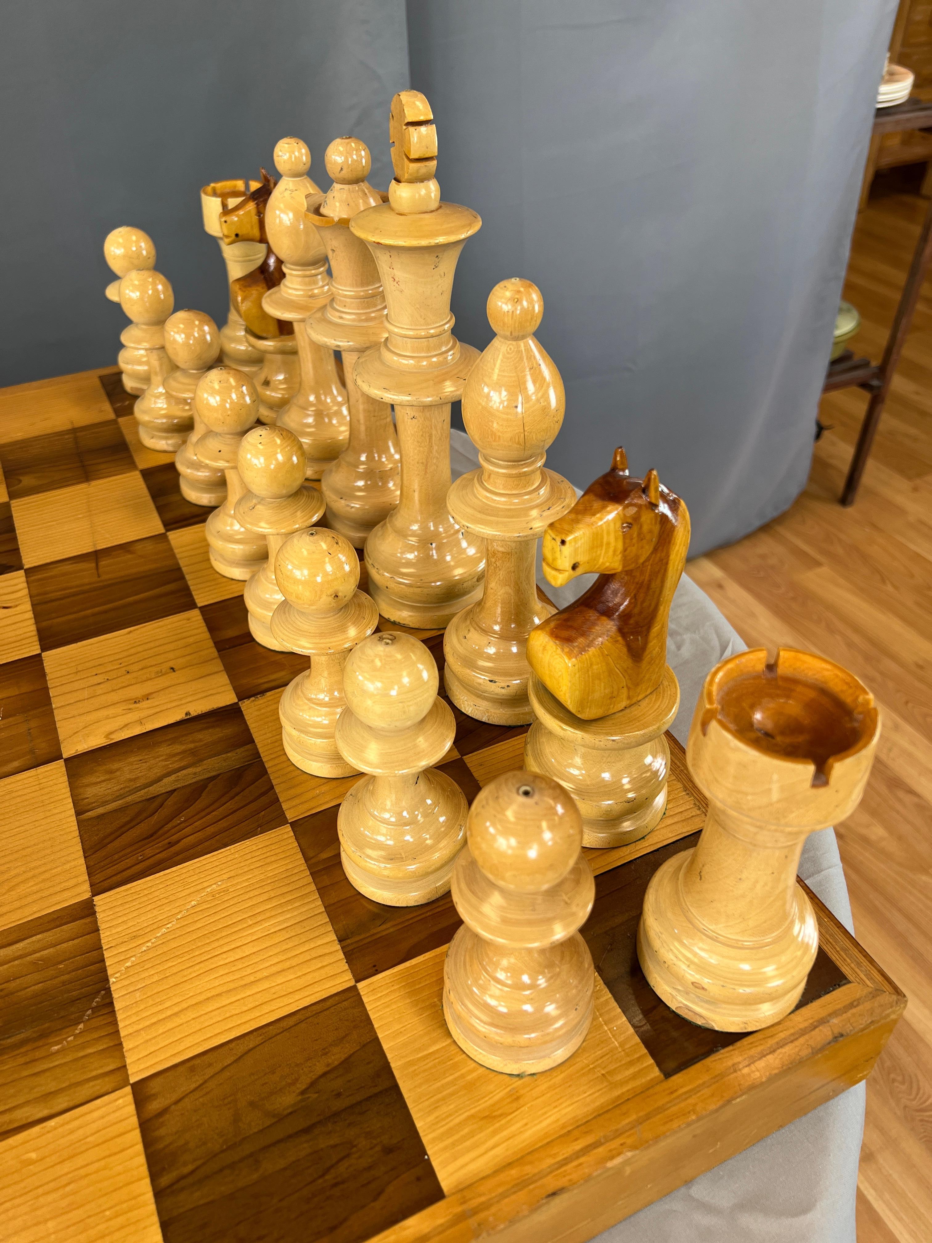 Other Unique & Monumental Hand Crafted Wooden Chess Set 33pc