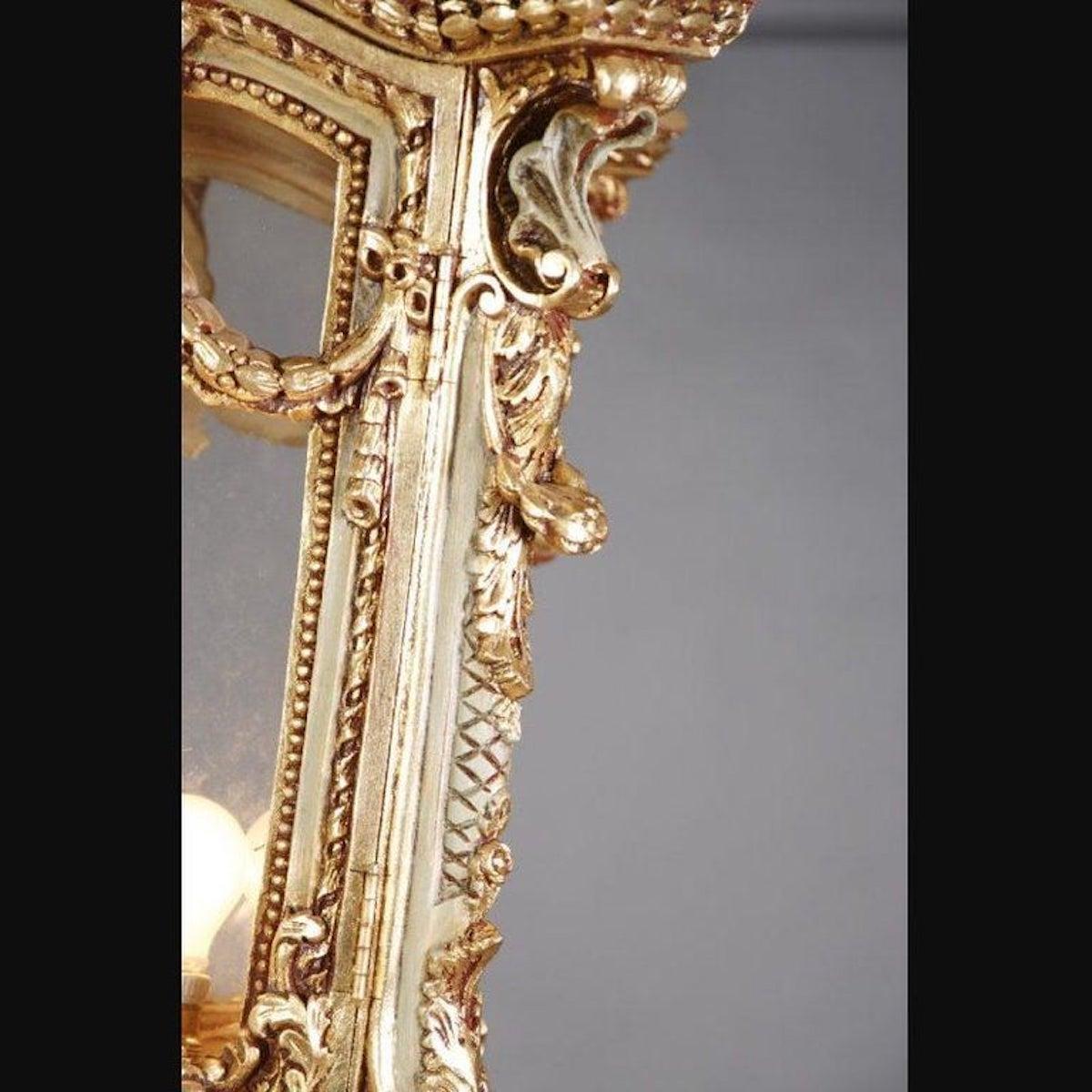 Unique Monumental Stand Lantern in Louis XV, Beech Wood For Sale 1