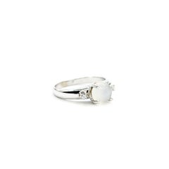Unique Moonstone & Diamond Ring in 14k