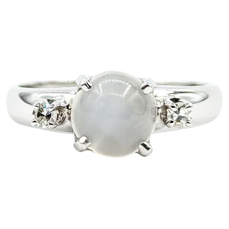 Unique Moonstone & Diamond Ring in 14k