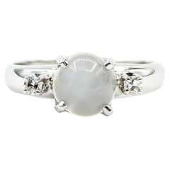 Unique Moonstone & Diamond Ring in 14k