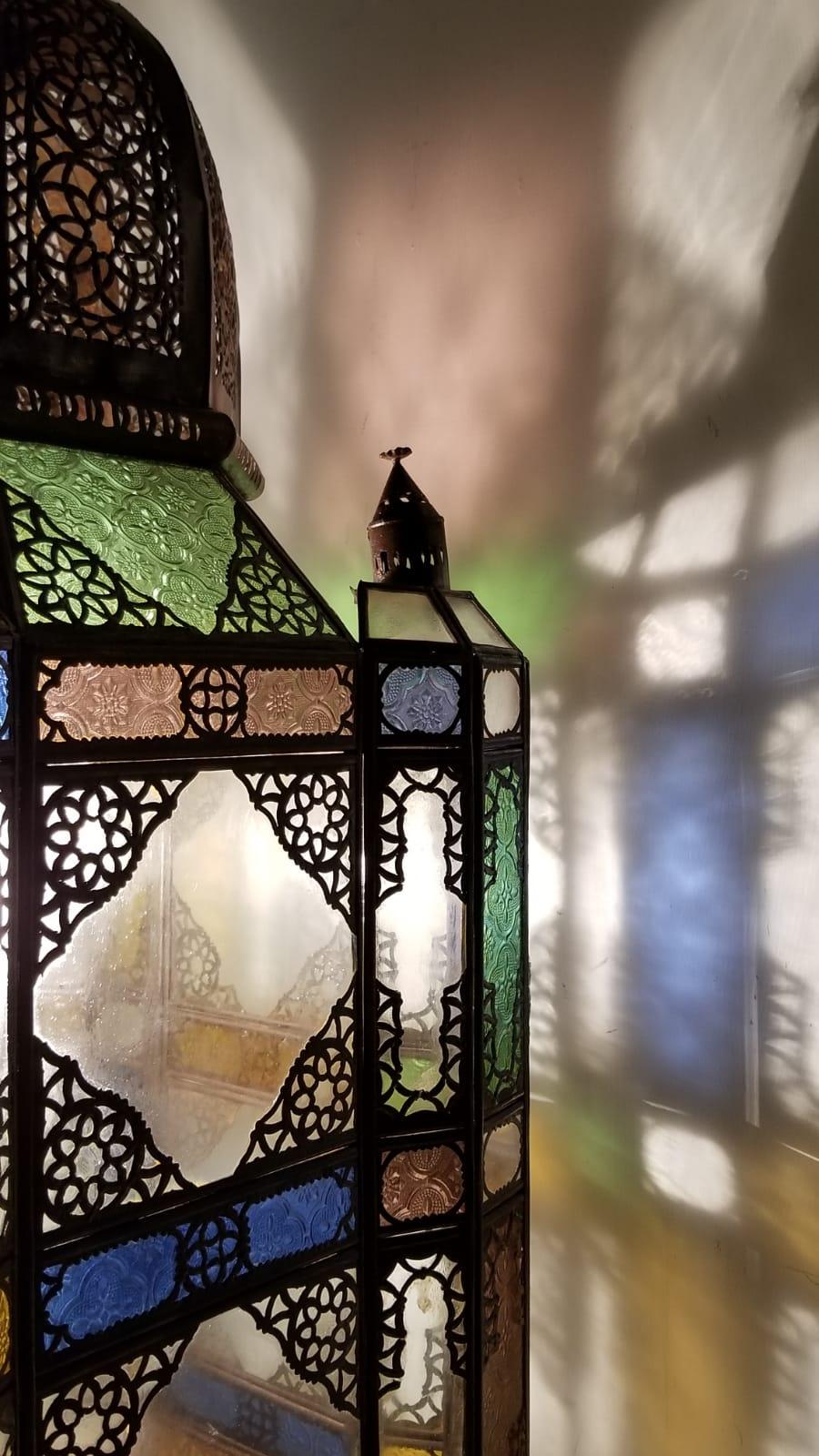 Large Moroccan Rustic Lantern or Chandelier In Excellent Condition For Sale In West Palm Beach, FL