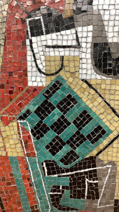 Table unique en mosaïque mi-siècle moderne