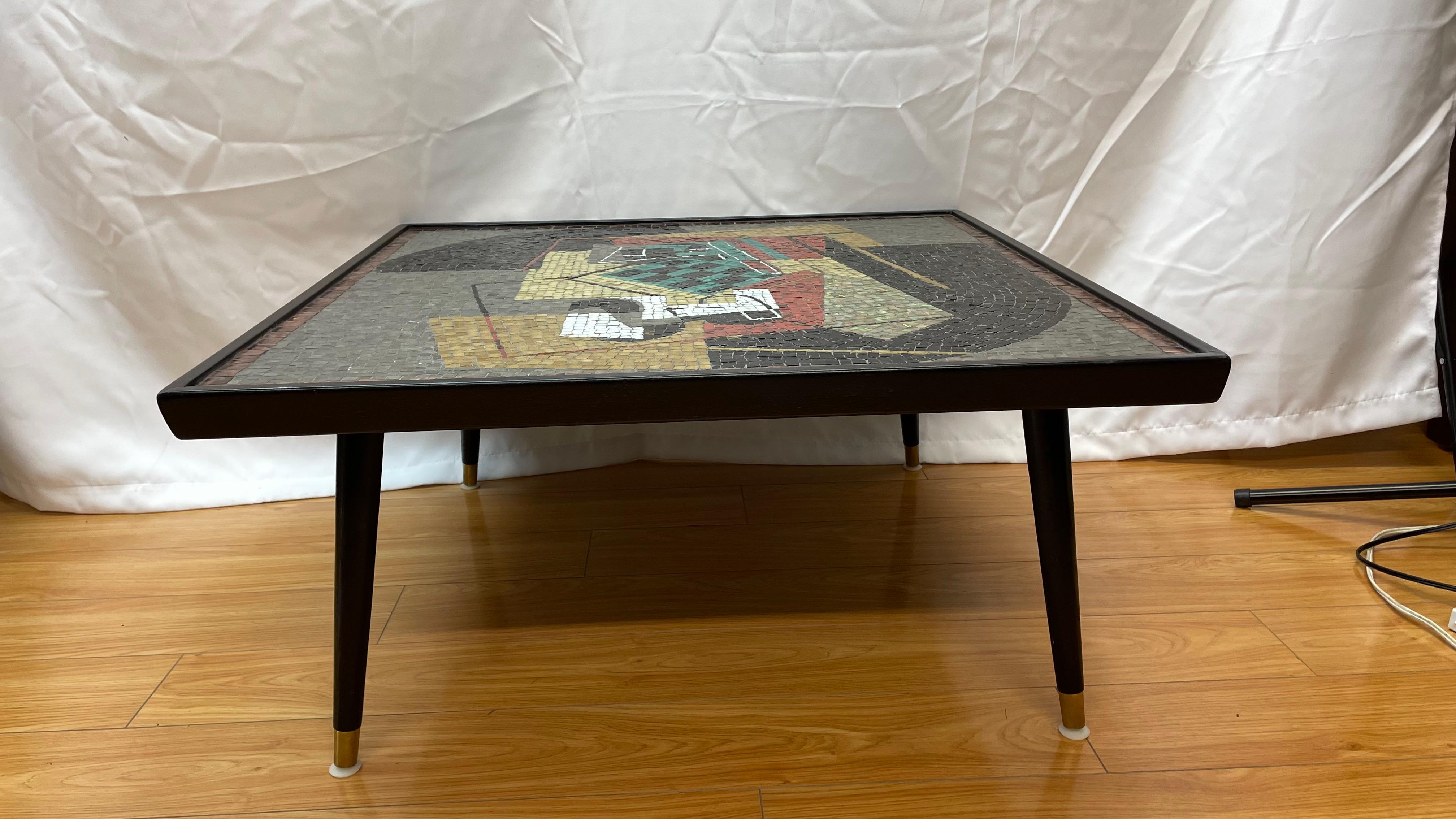 Unique mosaic tile table mid century modern For Sale 2