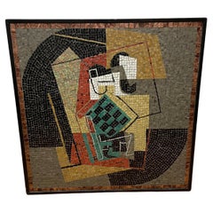 Tavolo con piastrelle a mosaico unico nel suo genere, metà del secolo scorso