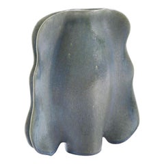 Vintage Unique Mottled Blue/Green Glazed Polish Unikat Ceramic Vase