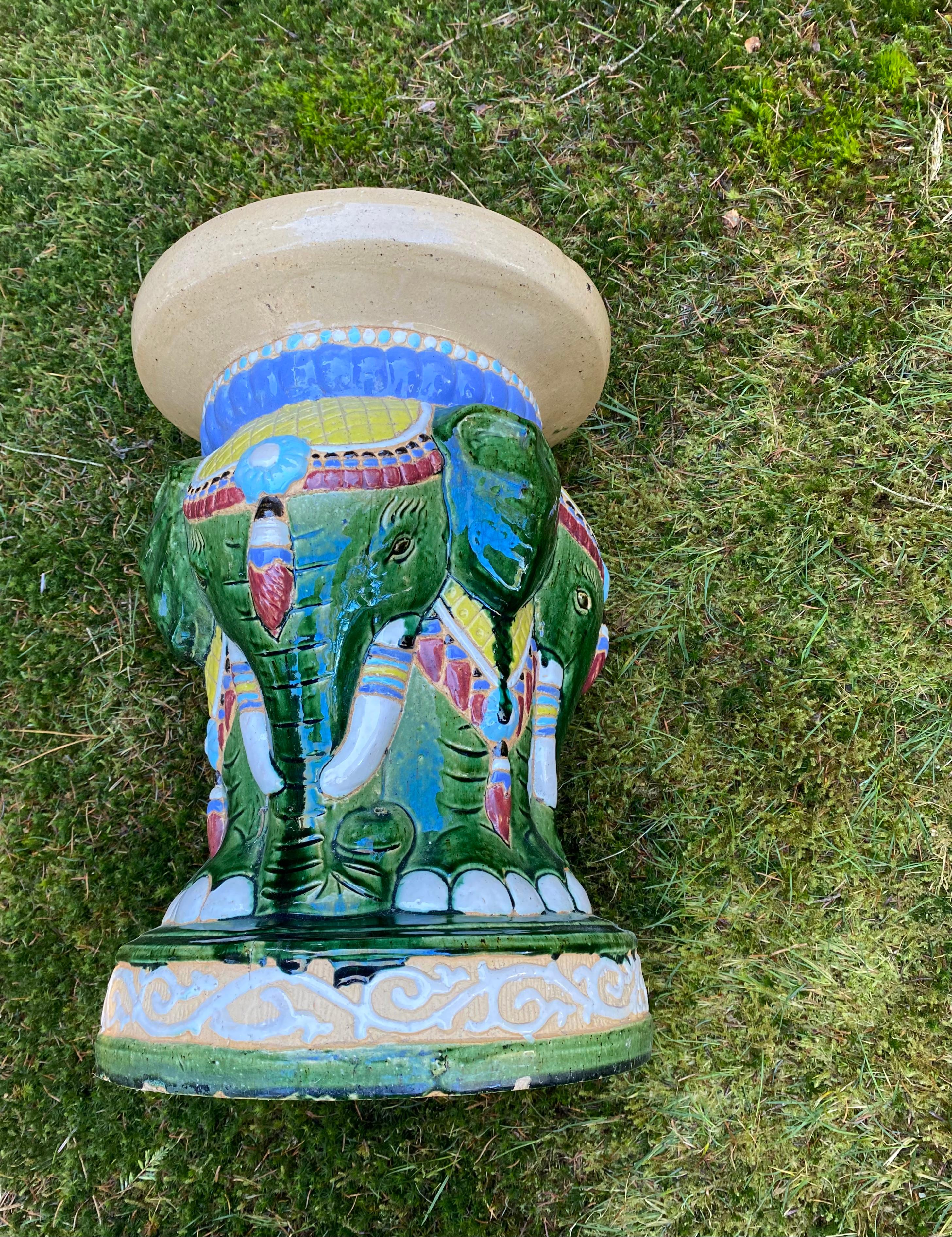 Unique Multicolor 20th Century Garden or Patio Set with Elephants For Sale 4