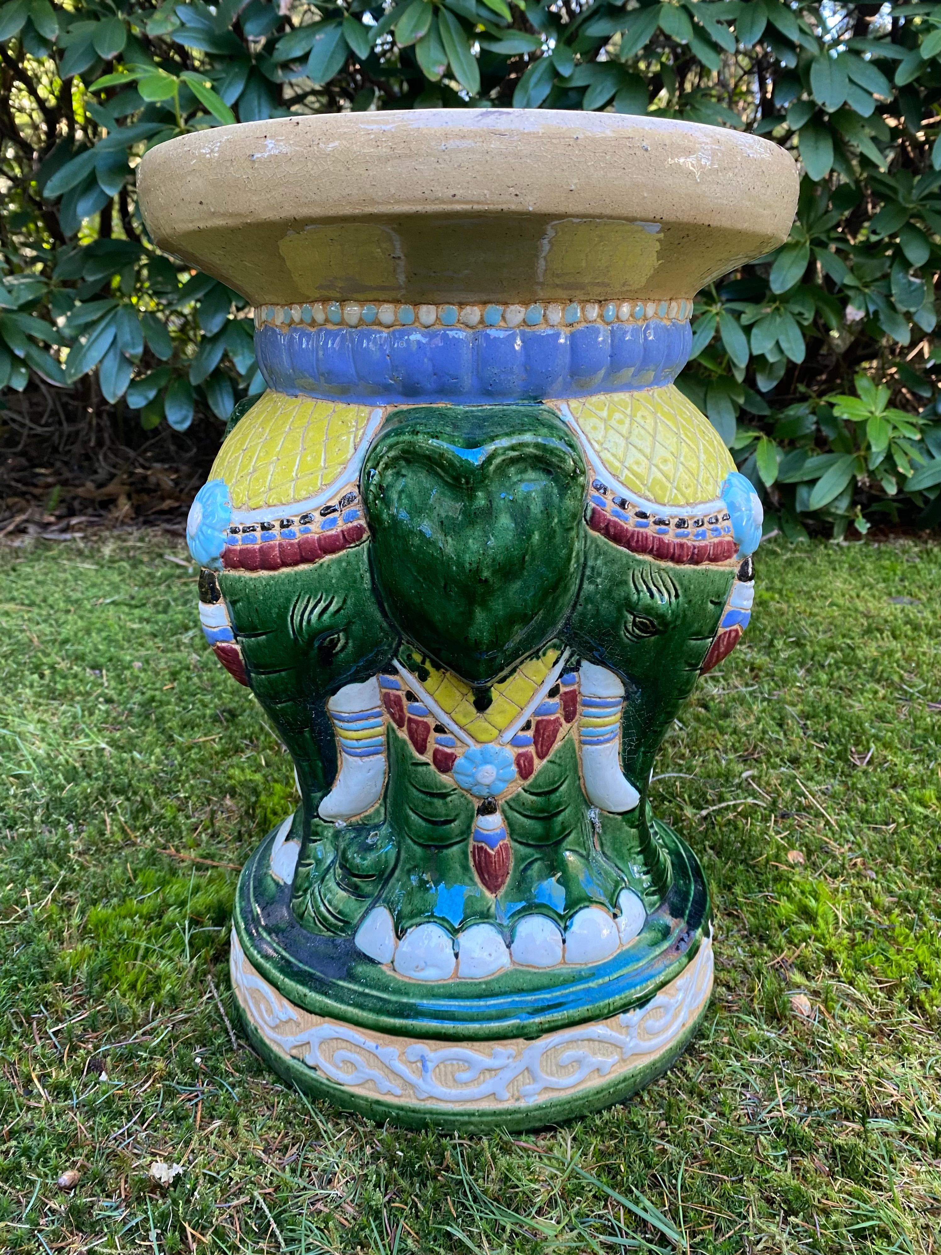 Unique Multicolor 20th Century Garden or Patio Set with Elephants For Sale 1