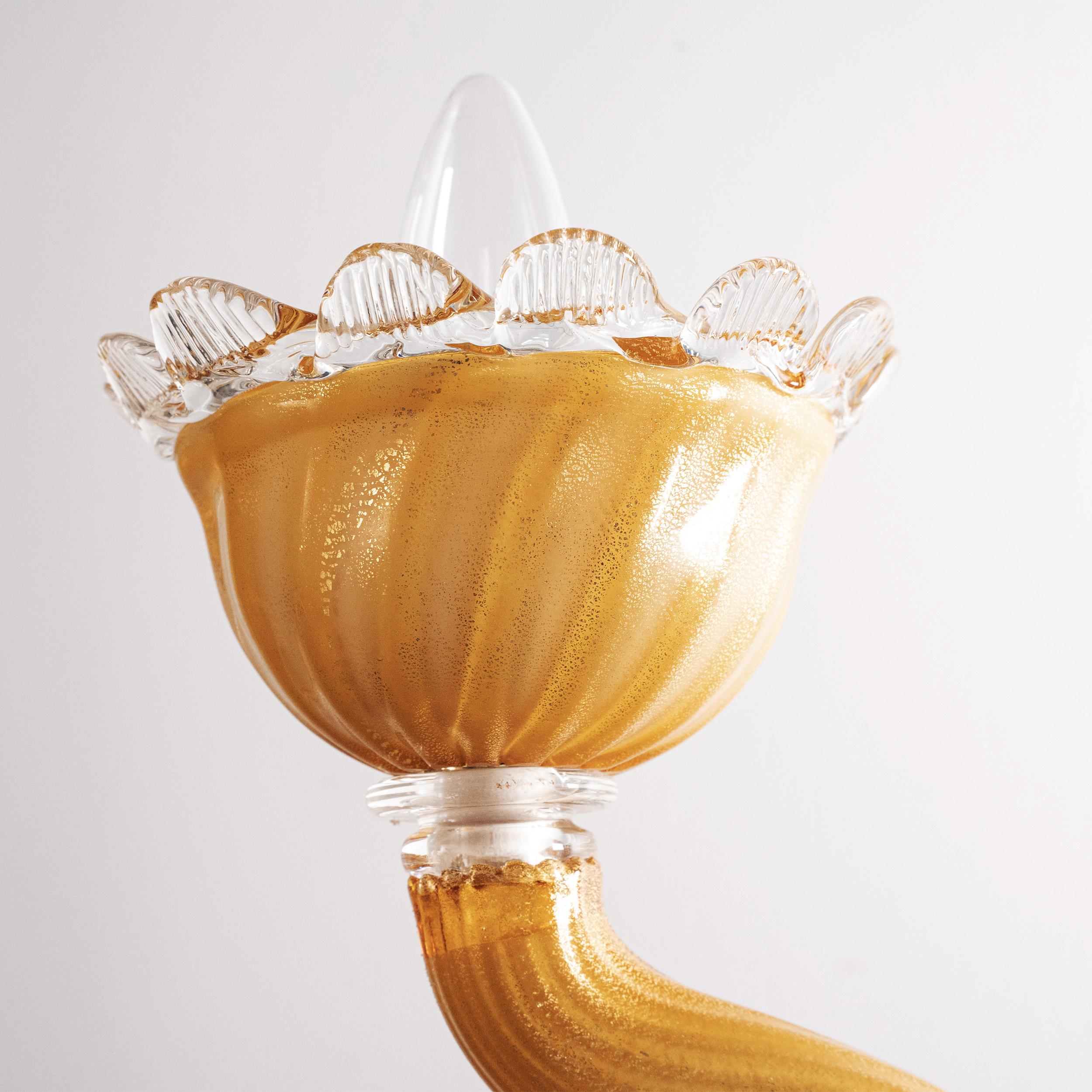 Unique Murano Amber glass chandelier 5 lights, Vintage Made in Italy in stock im Angebot 1