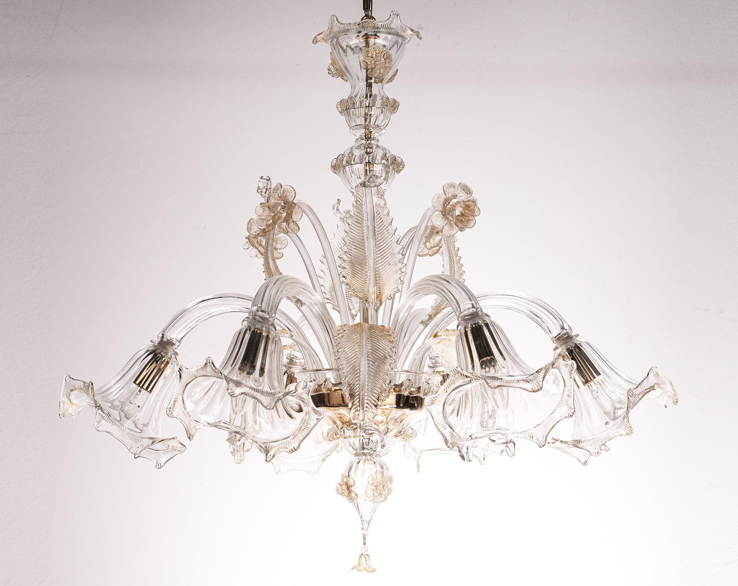 Lampadario in vetro trasparente di Murano a 6 luci, Vintage Made in Italy in stock
Condizioni: condizioni praticamente perfette e mai usate: nessun graffio pesante, nessun difetto, nessuna crepa, nessuna parte mancante.
 
Tipo: Lampadario