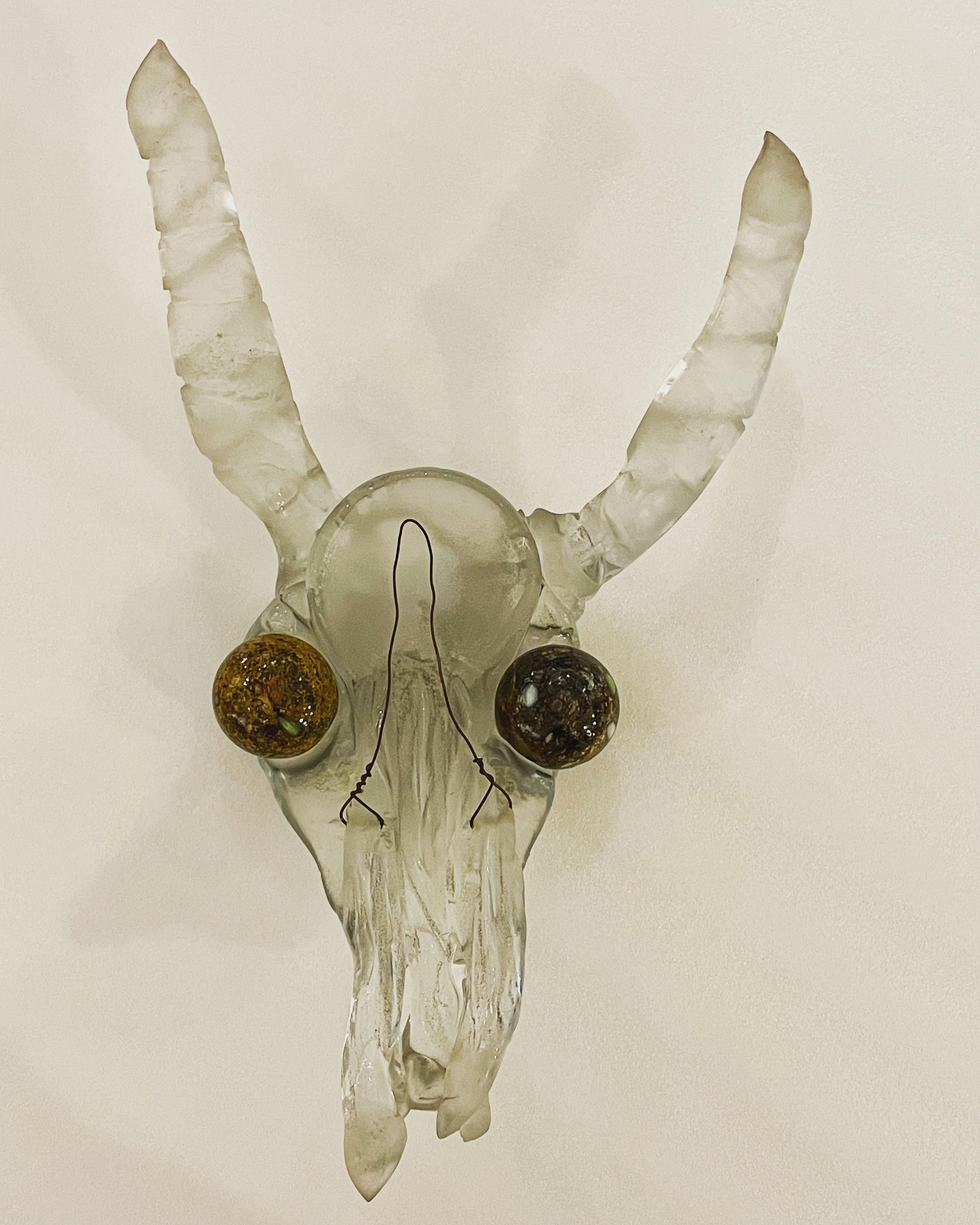 Blown Glass Unique Murano Glass Antelope Animal Wall Sculpture