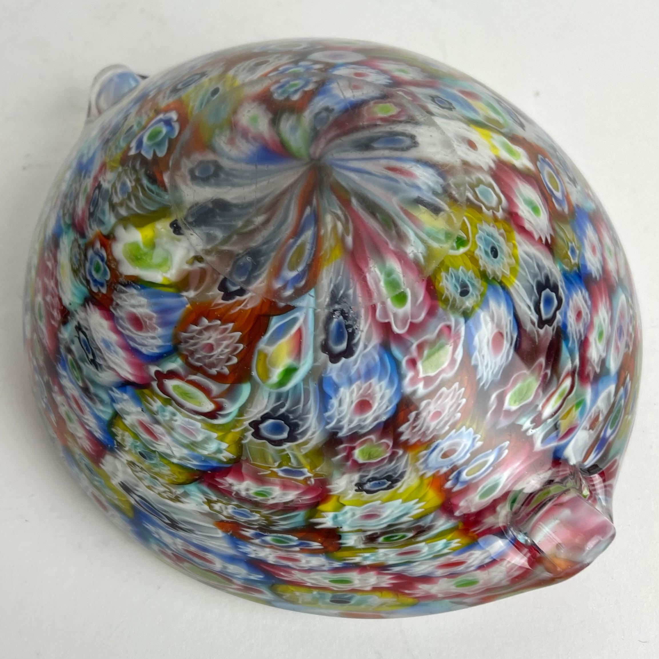 Posacenere in vetro di Murano a Millefiori, unico nel suo genere - Metà del XX secolo in vendita 4